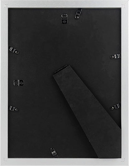 Golden State Art, 9x12 Picture Frame with Mat for 6x8 - High Definition Glass Wall Mounting Horizontal Vertical Display (Silver, 2 Pack)