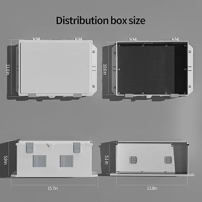 Outdoor Electrical Junction Box, ABS Water Resistant Enclosure with Internal Mounting Panel & Hinged Cover, 15.7" H* 11" L* 5.9" W
