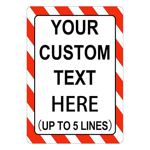 Custom Sign Outdoor Metal Vertical, Personalized Metal Sign for Parking, Gate, Delivery, Garage, Weatherproof Customized Signs for Outside, Make Your Own Signs Custom(18x12 Inches, Border)
