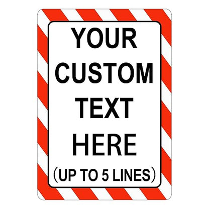 Custom Sign Outdoor Metal Vertical, Personalized Metal Sign for Parking, Gate, Delivery, Garage, Weatherproof Customized Signs for Outside, Make Your Own Signs Custom(18x12 Inches, Border)