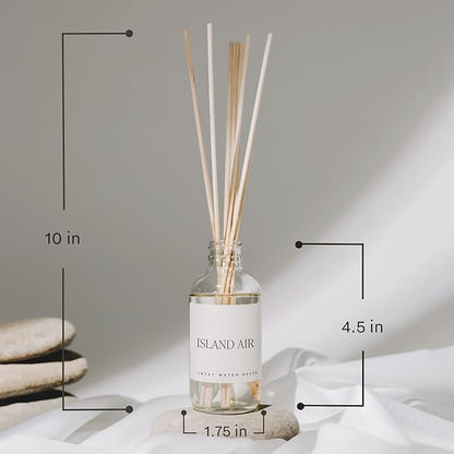 Sweet Water Decor Spa Day Reed Diffuser Set - Sea Salt, Jasmine, Wood, and Cream Scented Diffuser - Relaxing Spa Scent Diffusers for Home, Long Lasting Fragrance, Made in The USA