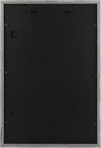 Golden State Art, 16X24 Picture Frame with Mat for 12X18 - High Definition Glass Wall Mounting Horizontal Vertical Display (Gray, 1 Pack)