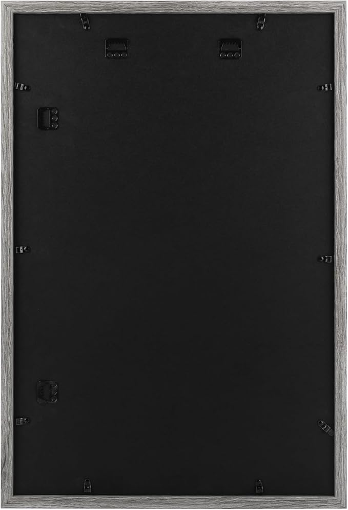 Golden State Art, 16X24 Picture Frame with Mat for 12X18 - High Definition Glass Wall Mounting Horizontal Vertical Display (Gray, 2 Pack)