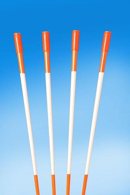 72" Fluorescent 6 FT. Orange 50 Driveway Markers, Reflective Snow Stakes, Plow Stakes,5/16" Thick, 50 Pack 6 FT. Tall