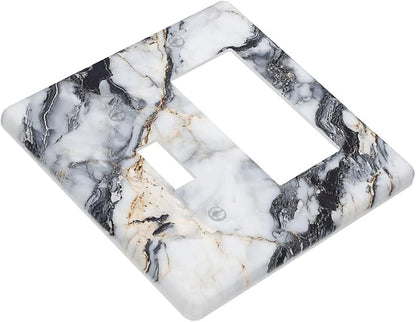Outlet Covers Black Gold Marble Abstract Modern Luxury 1 Toggle 1 Rocker Combo Light Switch Cover Plate Decorative Switch Plate Covers Electrical Wall Plate for Bedroom Home Decor