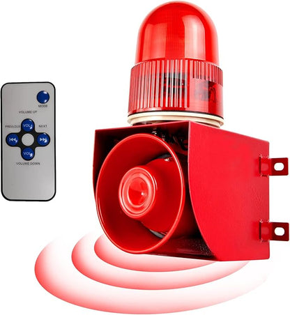 YASONG SLA-01W Motion Detection Flash Light Siren, LED Strobe Light 120 dB Alarm Sounder, Wall Mounted, Motion Detector/Sensor Alarm for Factories, Warehouses and Docks, 25 Watts IP65 DC24 V