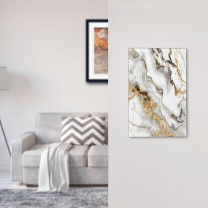 Luxurious Marble Abstract White Gold Tile Modern Simplicity Light Switch Cover Plate 1 Gang No Device Blank Electrical Wall Plates Faceplate Decorative Switch Plate Covers for Bathroom Kitchen Decor