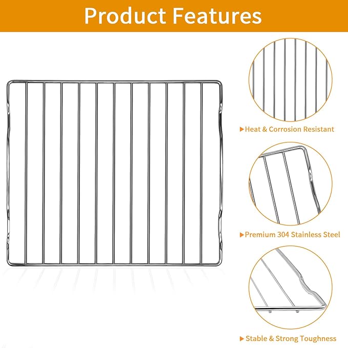 Air fryer Rack for Ninja Flip Toaster Oven & Air Fryer SP151, 13.5''× 11.8'' Food Grade Stainless Steel Air Fryer Accessories Replacement Parts Grill Rack, Dishwasher Safe