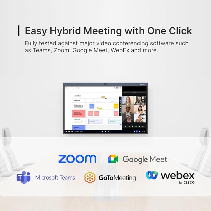 NearHub 55" Interactive Smart Whiteboard,AI -Powered 4K Camera,MEMS 24-mic Array with Noise Reduction,All-in-One Whiteboard for Hybrid Collaboration with AndriodOS & Open App Ecosystem (Board+Stand)