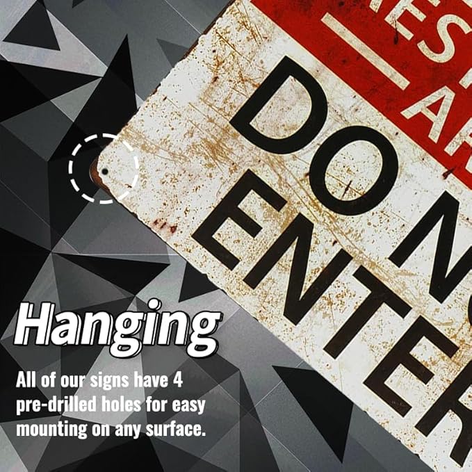 dingleiever-Restricted Area Sign -Do Not Enter Wall Art Sign 812 inch
