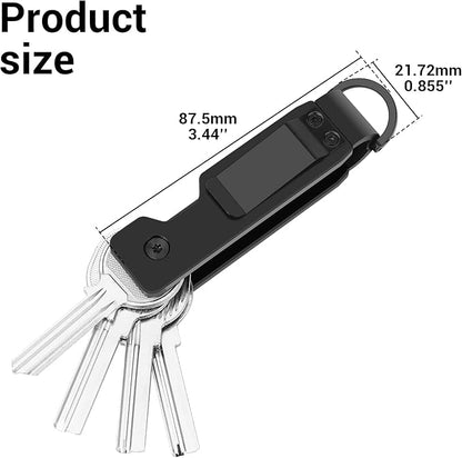 Key Holder for Keychain Metal Aluminum Compact Smart Key Organizer Secures 1-5 Keys