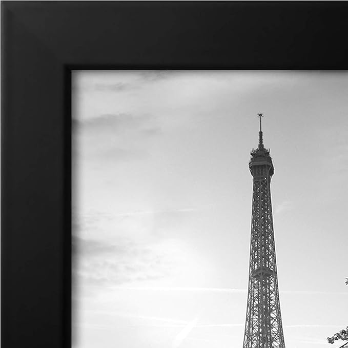 Americanflat 8x12 Picture Frame with Shatter-Resistant Glass - Signature Collection - Gallery-Style Frames Made of Engineered Wood - Photo Frame for Tabletop and Wall Display - Black