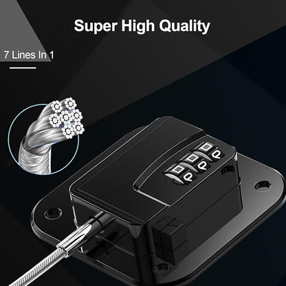Heavy Duty Refrigerator Lock Cabinet Locks Child Safety Cabinet Locks Combination Fridge Lock for Cabinets Drawers Refrigerator (Black), 2.7X2.7IN