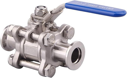 SHERICH Vacuum KF40 Ball Valve 304 Stainless Steel Clamp High Vacuum Fast Ball Valve Blue Handle With Locking Device (KF40)