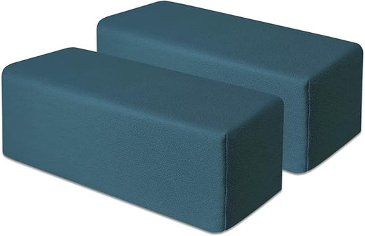 2 Pack Couch Arm Rest Pillow 6''x6''x20'' Faux Leatharie Armrest Cushion, High Density Foam Pillows, Removable & Washable Headboard Elbow Support for Armchair Sofa Bed, Sapphire