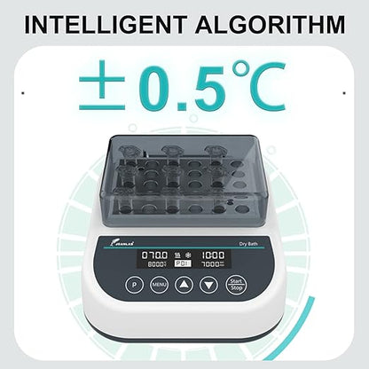 JOANLAB Mini Dry Bath Incubator with Heating&Cooling Function Digital Laboratory Thermostatic Heater with 1.5ml*15 Heating Block Programmable