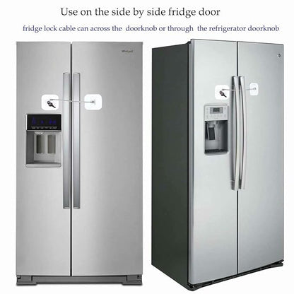 Locks for Refrigerator,2 Pack Fridge Lock with Keys,Lock for a Fridge,White Refrigerator Lock