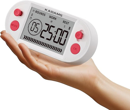 KADAMS Pomodoro Timer for Productivity Interval Countdown for Study Exams Gym Workouts Exercise HIIT Tabata -Magnets, Stand (Red)