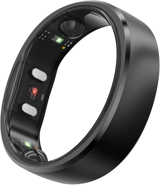 RingConn Gen 2, World’s First Smart Ring with Sleep Apnea Monitoring, No APP Subscription, 12-Day Battery Life, Stress/Heart Rate/Women's Health Tracker, Android & iOS Compatible (Black, Size 12)