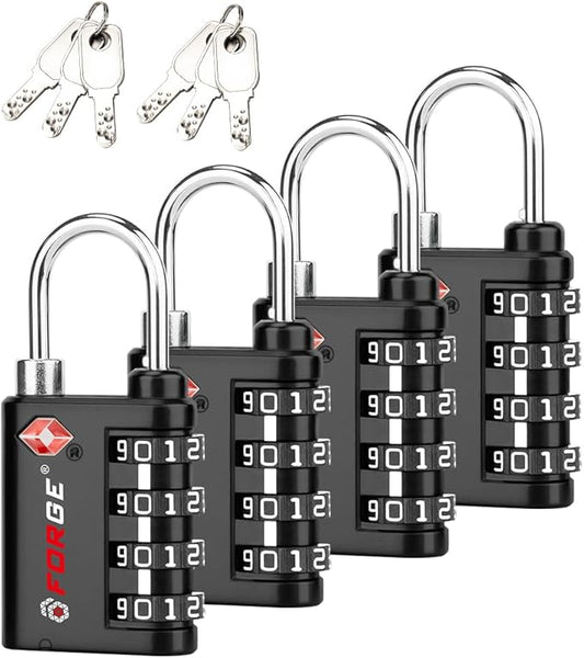 Forge Dual-Opening: Key or Combination Lock, TSA Approved Luggage Lock for Luggage, Pelican case, Travel, Gym, School and More.