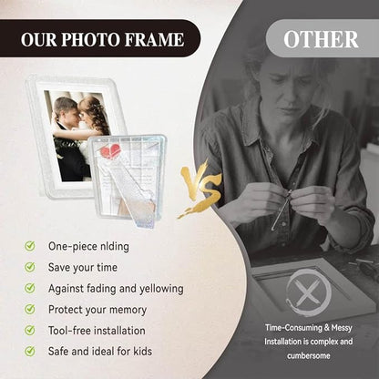 Crystal 5x7 Picture Frame with Acrylic Front 3 Pack, ABS Frame for 5x7 or 4x8 Photos, Shatterproof UV-Resistant Tabletop Photo Frame, Vertical/Horizontal Display for Home Décor
