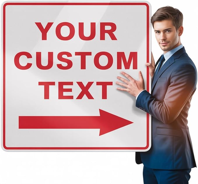 Custom Aluminum Signs – Personalized Weatherproof Metal Signs for Indoor & Outdoor Use – Multiple Sizes – Add Text/Logo – Optional Reflective & Double-Sided Printing – for Home, Business, Hazard, Garden, Door & Commercial Use (square, 36x36inch)