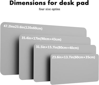 YSAGi Double-Sided Desk Pad, Leather Desk Mat, Eco Cork Desk Pad Protector, Large Mouse Pad for Desk, Waterproof Desk Blotter Pad, Desk Writing Pad for Office Work/Home (Grey+Cork, 47.2" x 23.6")