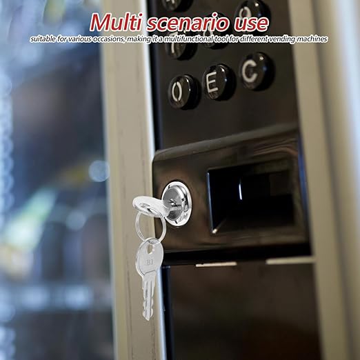 VOSAREA 1 Set Vending Machine Lock Replacement Secure Metal Cylinder Lock Assembly Kit for Gumball Machine Candy Dispenser