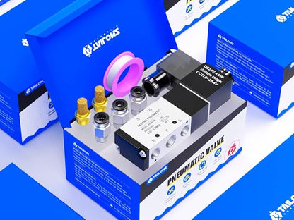 TAILONZ PNEUMATIC 1/8"NPT Solenoid Valve 4V110-06 DC24V Single Coil Pilot-Operated Electric 2 Position 5 Way Connection Type Junction Box