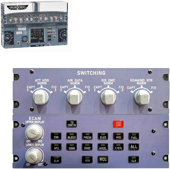 Rowsfire A109 V3.0 Landing Gear Indicator Integrated Panel, A32X/A31X/A350 ATT-ADIRS-EIS XECAM Home-Cockpit Flight Simulator Display for MSFS 2020/2024 - Compatible with FBW Ini