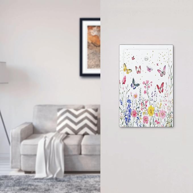 Light Switch Cover Plate Watercolor Floral Butterfly Colorful Wildflower 1 Gang No Device Blank Electrical Wall Plates Faceplate Decorative Switch Plate For Bed Room Living Room Decor