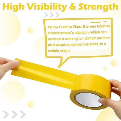 Outus Floor Marking Tapes 2" Width 100' Length Yellow Durable Non Abrasive Tough Floor Tape for Social Distancing, Gyms, Athletics, School, Restaurants, Equipment, Heavy Foot Traffic(6 Rolls)