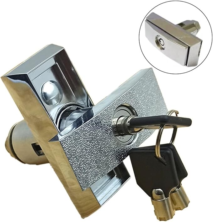 Zinc Alloy T‑Handle Security Lock Compatible with Vending Machines, Car Washing Systems, Silver