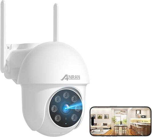 ANRAN 3K/5MP WiFi Security Camera for Home/House Outdoor: 2.4/5GHz Dual-Band, Auto-Tracking, 360° Pan-Tilt, 2-Way Audio, Full Color Night Vision, 24/7 Recording