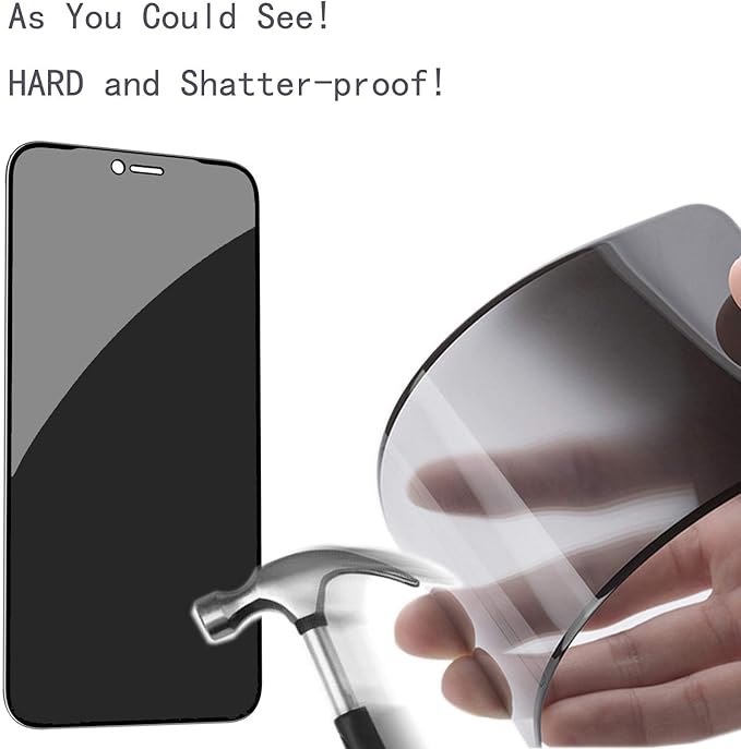 PEHAEL 2+2Pack for iPhone 12 Pro Max Privacy Screen Protector with Camera Lens Protector Full Coverage Anti-Spy Tempered Glass Film 9H Hardness Bubble Free [6.7 inch]