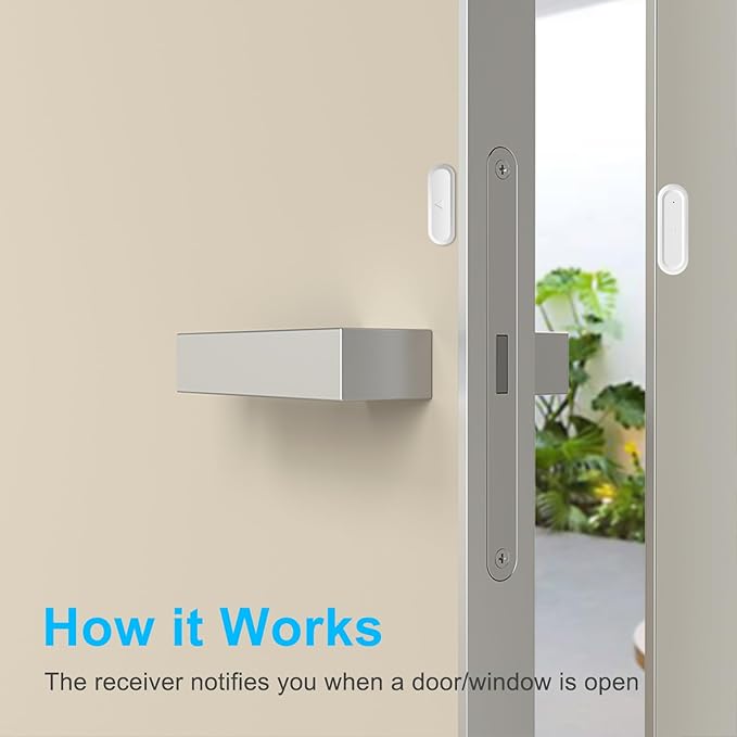 GreenCycle Door Chimes When Door Opens, Wireless Door Sensor Chime Alarm with 600Ft Range, 36Songs, 4 Volume Levels for Business/Store/Home/Office When Entering, 2Receivers 1Sensor