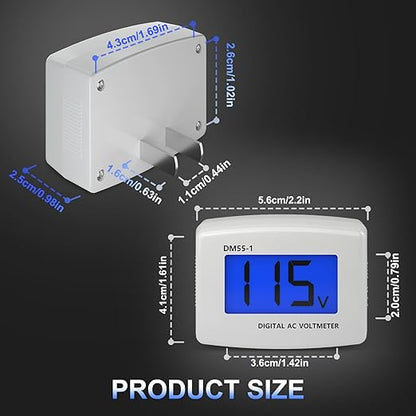 DROK Electric Voltage Testers 5pcs, AC 80-300V LCD Display Flat Plug Voltmeter Electrical Outlet Tester Plug in Digital Voltage Meter