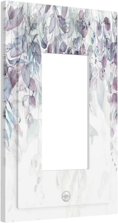 Hazy Leaves Ivy Nature Plants Eucalyptus Leave Decorative Outlet Covers 1 Gang Single Rocker Light Switch Cover Plate Wall Plates GFCI Faceplate for Bedroom Home Decor