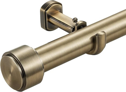 Heavy Duty Curtain Rods,1 1/4" Large Diameter Premium Nonadjustable Curtain Rod,120in/10ft Custom Window Treatment Rods with Durable Aluminum Brackets and End Caps,Antique Bronze Finish