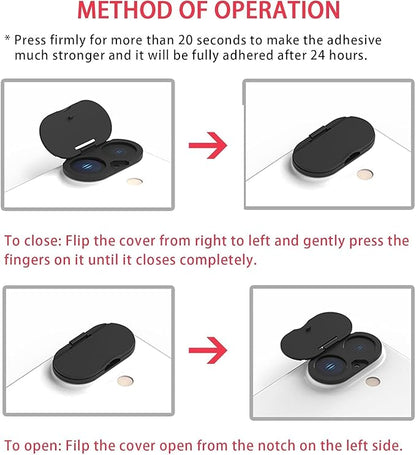 Front Camera Cover Compatible for iPhone 16/16 Plus with Rear Lens Cover,Protect Privacy and Security But Not Affect Facial Recognition (2Pack)-2025 Updated Version