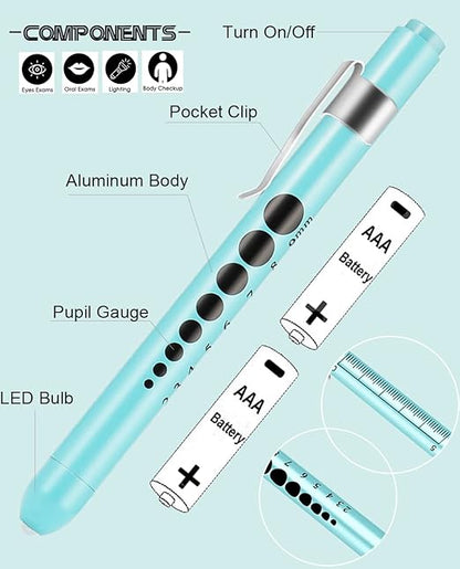 MEUUT 3 Pack Pen Lights for Nurses with 6 Batteries – Medical Penlights Nurse Accessories for Work, Perfect Nursing Student Essentials Medical Supplies for Nurses Doctors EMT Trauma