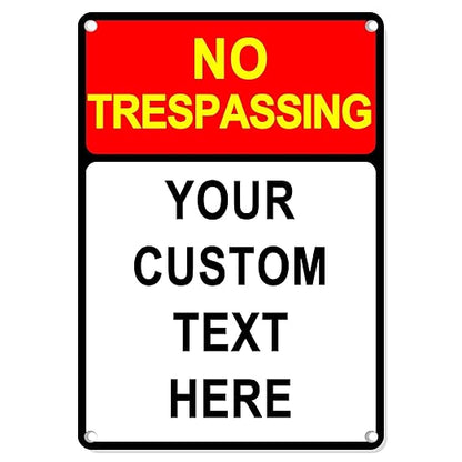 Custom Sign Outdoor Metal Vertical, Personalized Metal Sign for Parking, Gate, Delivery, Garage, Weatherproof Customized Signs for Outside, Make Your Own Signs Custom(18x12 Inches, Header)