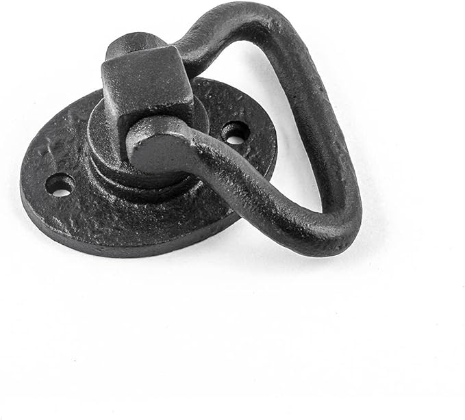 Renovators Supply Manufacturing Door Lock Latch 6.5 in. Black Wrought Iron Gate Latch Garage Barn Door Lock with Mounting Hardware