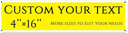 Custom Sign,street signs customized，Aluminum Weatherproof Metal Sign Multiple Sizes, Customize for Shops, hotels, floor, Business, Workplace, office, Home, Delivery Signs(4 * 16 Inch)