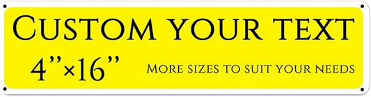 Custom Sign,street signs customized，Aluminum Weatherproof Metal Sign Multiple Sizes, Customize for Shops, hotels, floor, Business, Workplace, office, Home, Delivery Signs(4 * 16 Inch)
