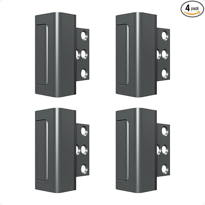 4Pack Home Security Door Reinforcement Lock Childproof, Door Locks for Kids Safety, Door Lock Latch Stopper for Front Door Inside Top of Door, Aluminum Construction Finish