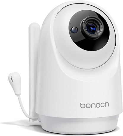bonoch Add-on Baby Camera Unit for BBM14/BBM16 Only, 1440p HD Video Baby Monitor Camera No WiFi, Split-Screen, Night Vision, 4X Zoom, 2-Way Audio, White Noise, 3Lullabies, Incompatible with Phone