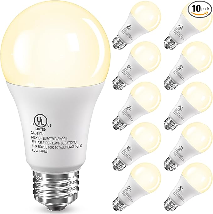 TJOY 10 Pack LED Light Bulbs, 100 Watt Equivalent A19 LED Bulbs, Soft Warm White 2700K, Energy Saving Light Bulb with E26 Standard Base, 1500 Lumens Non Dimmable Lamp Bulb for Home Bedroom Kitchen