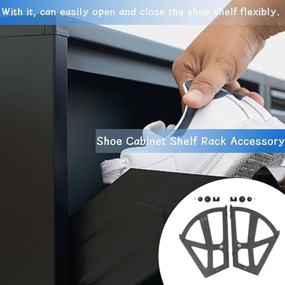 Shoe Cabinet Hinges, 2 Layers Shoes Drawer Cabinet Hinges Flip Frames Turning Rack Replacement Cabinet Flip Frame Shoe Cabinet Hardware Plastic Replacement