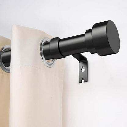 Time Forest Black Curtain Rods for Windows 32 to 150 Inch (2.6-12.5 Feet), 1 Inch Diameter Adjustable Heavy Duty Extra Long Curtain Rod, Modern Style Indoor Outdoor Window Drapery Rods with End Caps